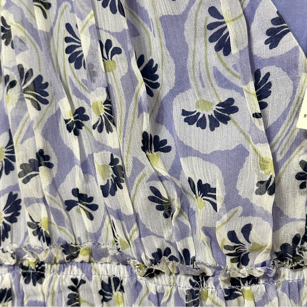 NWT Rebecca Taylor Deco Floral Print Silk Blouse Fleur Aster Ruffle Peplum Sz 8 - Picture 7 of 13